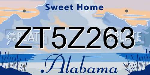 ZT5Z263 Alabama License Plate