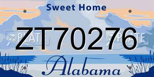ZT70276 Alabama License Plate