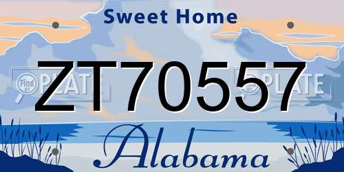 ZT70557 Alabama License Plate