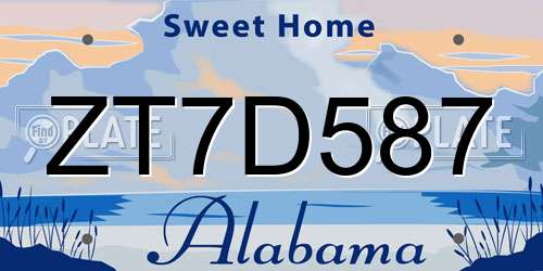 ZT7D587 Alabama License Plate