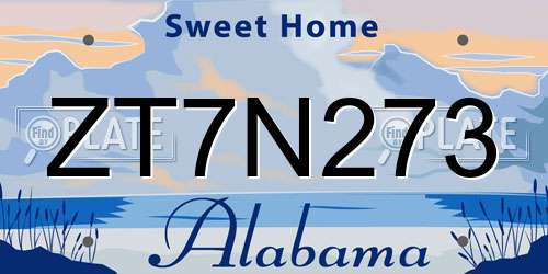 ZT7N273 Alabama License Plate