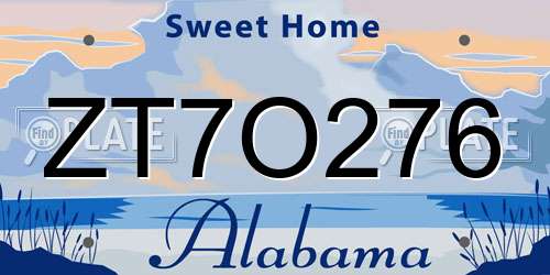 ZT7O276 Alabama License Plate