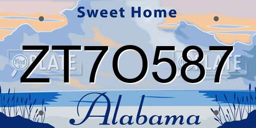 ZT7O587 Alabama License Plate