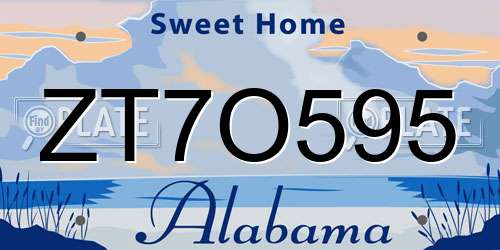 ZT7O595 Alabama License Plate