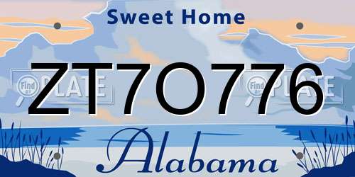 ZT7O776 Alabama License Plate