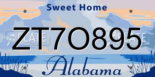 ZT7O895 Alabama License Plate
