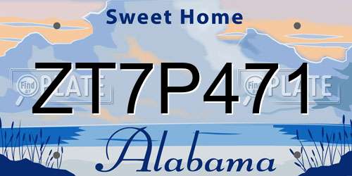 ZT7P471 Alabama License Plate
