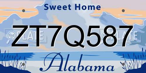 ZT7Q587 Alabama License Plate