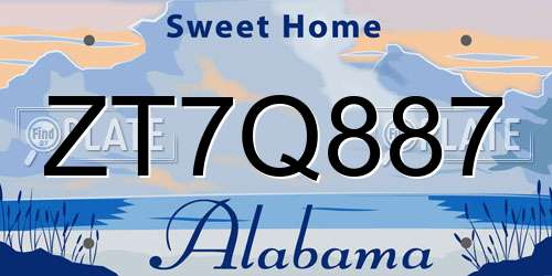 ZT7Q887 Alabama License Plate