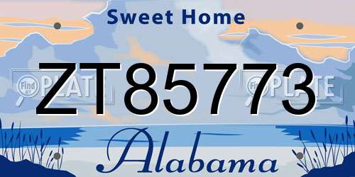 ZT85773 Alabama License Plate
