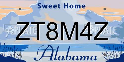 ZT8M4Z Alabama License Plate