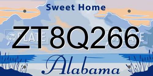 ZT8Q266 Alabama License Plate
