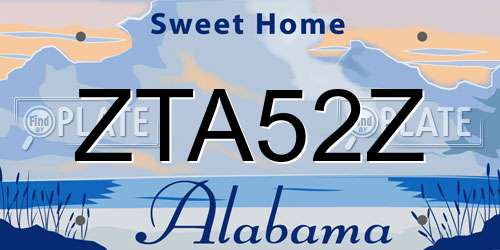 ZTA52Z Alabama License Plate