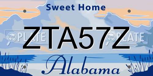 ZTA57Z Alabama License Plate