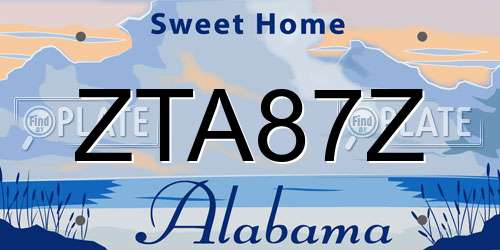 ZTA87Z Alabama License Plate