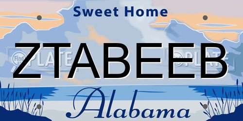 ZTABEEB Alabama License Plate