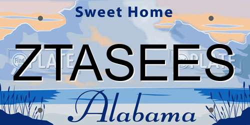 ZTASEES Alabama License Plate
