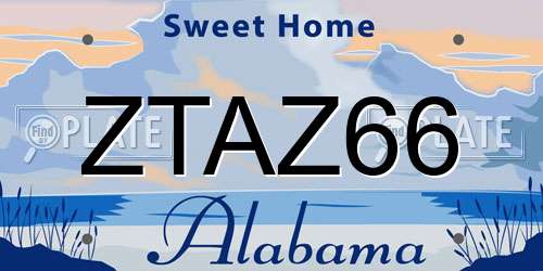 ZTAZ66 Alabama License Plate