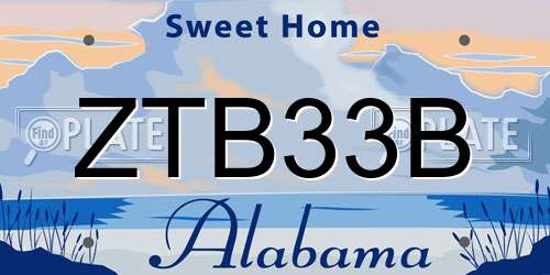 ZTB33B Alabama License Plate
