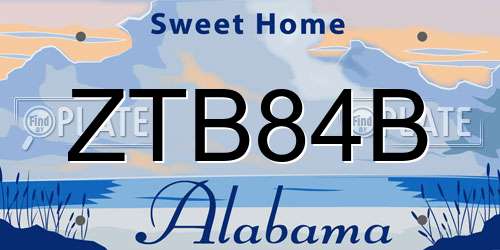 ZTB84B Alabama License Plate