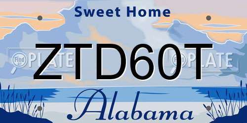 ZTD60T Alabama License Plate