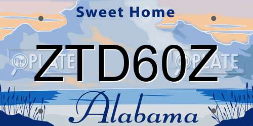 ZTD60Z Alabama License Plate
