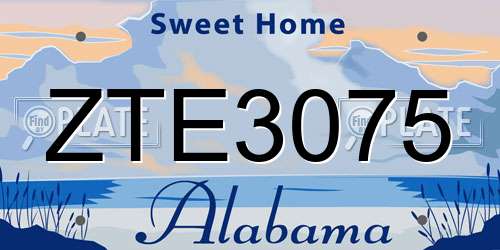 ZTE3075 Alabama License Plate