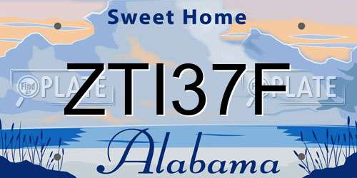 ZTI37F Alabama License Plate