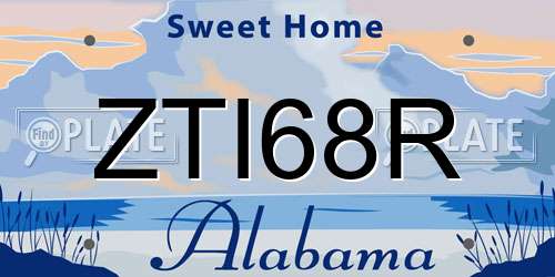 ZTI68R Alabama License Plate