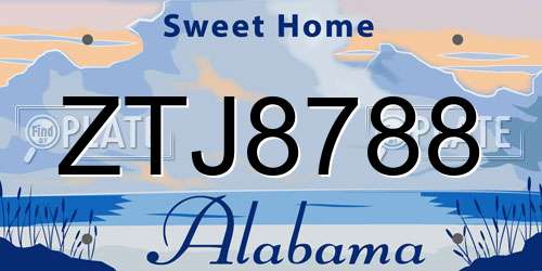 ZTJ8788 Alabama License Plate