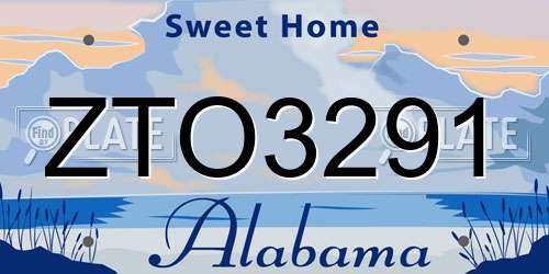 ZTO3291 Alabama License Plate