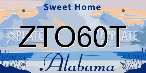 ZTO60T Alabama License Plate