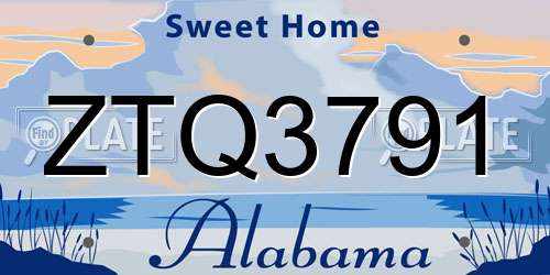 ZTQ3791 Alabama License Plate