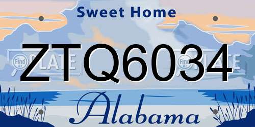 ZTQ6034 Alabama License Plate