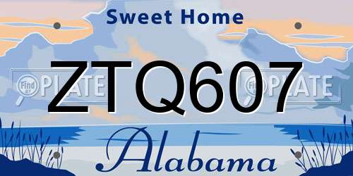 ZTQ607 Alabama License Plate