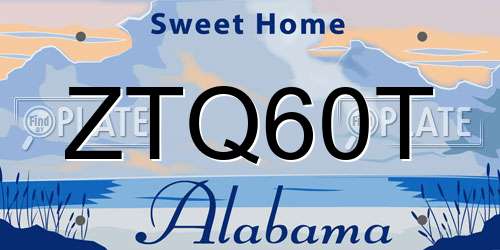 ZTQ60T Alabama License Plate
