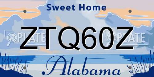 ZTQ60Z Alabama License Plate