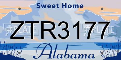 ZTR3177 Alabama License Plate