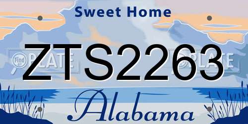 ZTS2263 Alabama License Plate