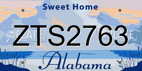 ZTS2763 Alabama License Plate