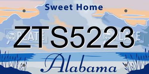 ZTS5223 Alabama License Plate