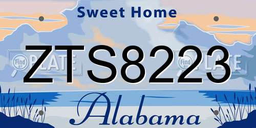 ZTS8223 Alabama License Plate