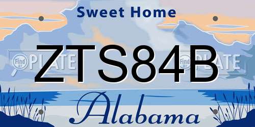 ZTS84B Alabama License Plate