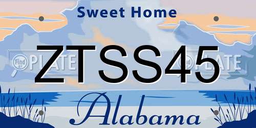 ZTSS45 Alabama License Plate