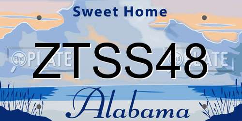 ZTSS48 Alabama License Plate