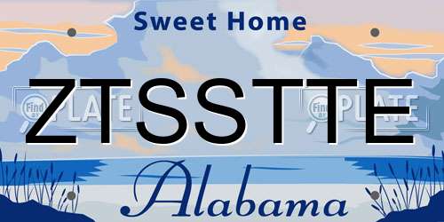 ZTSSTTE Alabama License Plate