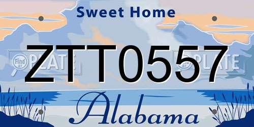 ZTT0557 Alabama License Plate