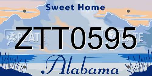 ZTT0595 Alabama License Plate