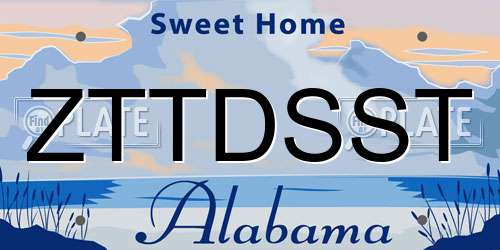 ZTTDSST Alabama License Plate