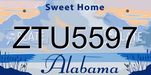 ZTU5597 Alabama License Plate